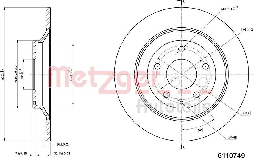 Metzger 6110749 - Əyləc Diski furqanavto.az