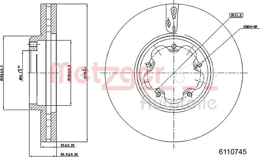 Metzger 6110745 - Əyləc Diski furqanavto.az