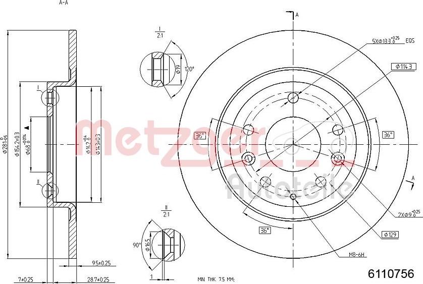 Metzger 6110756 - Əyləc Diski furqanavto.az