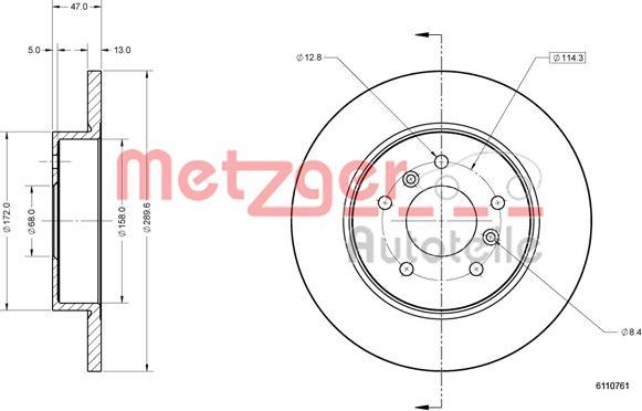 Metzger 6110761 - Əyləc Diski furqanavto.az