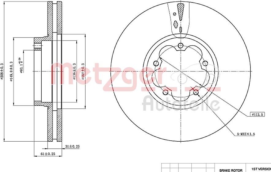 Metzger 6110767 - Əyləc Diski furqanavto.az