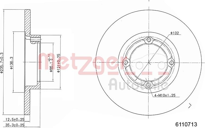 Metzger 6110713 - Əyləc Diski furqanavto.az