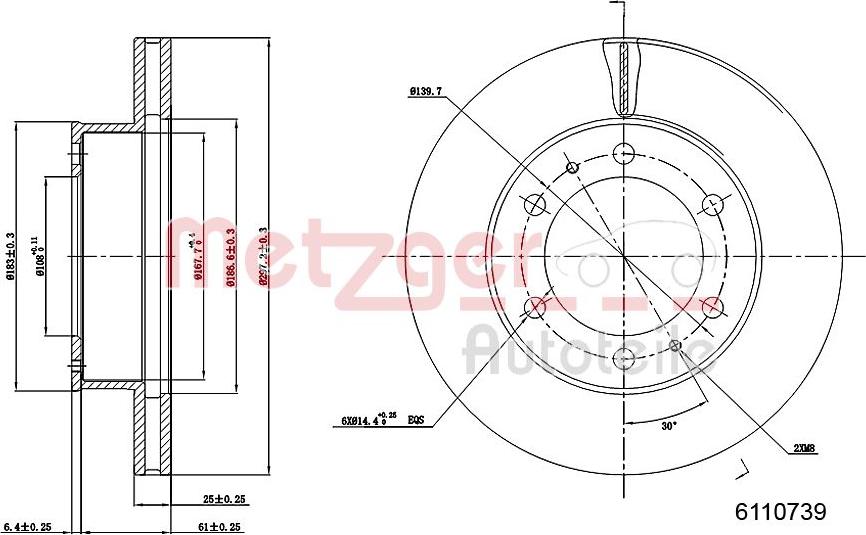 Metzger 6110739 - Əyləc Diski furqanavto.az