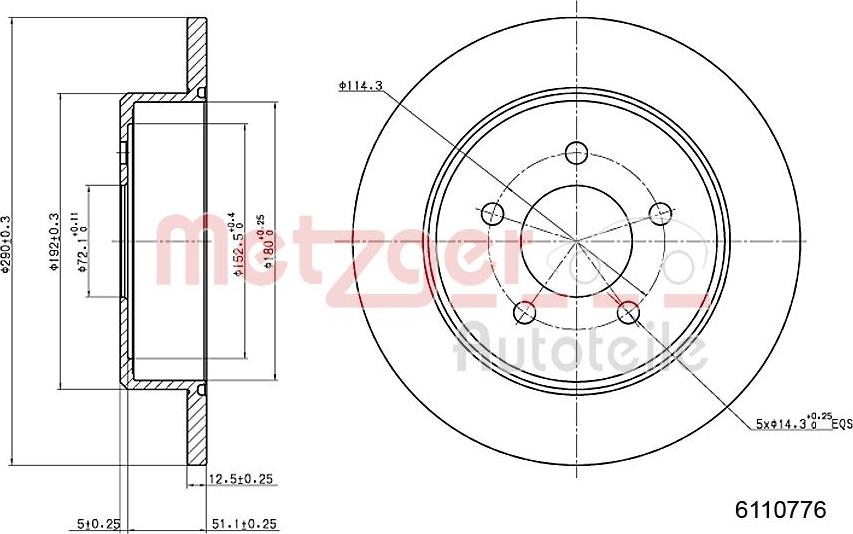 Metzger 6110776 - Əyləc Diski furqanavto.az