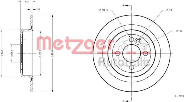 Metzger 6110770 - Əyləc Diski furqanavto.az