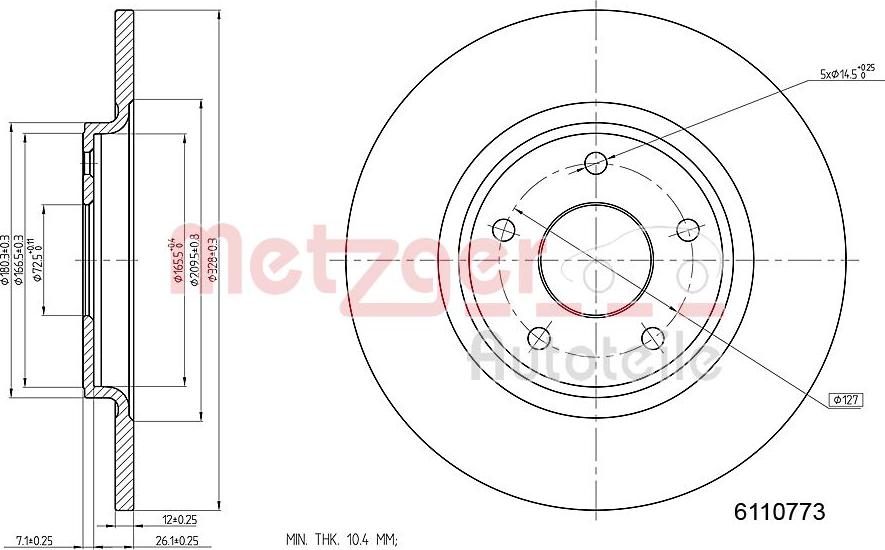 Metzger 6110773 - Əyləc Diski furqanavto.az