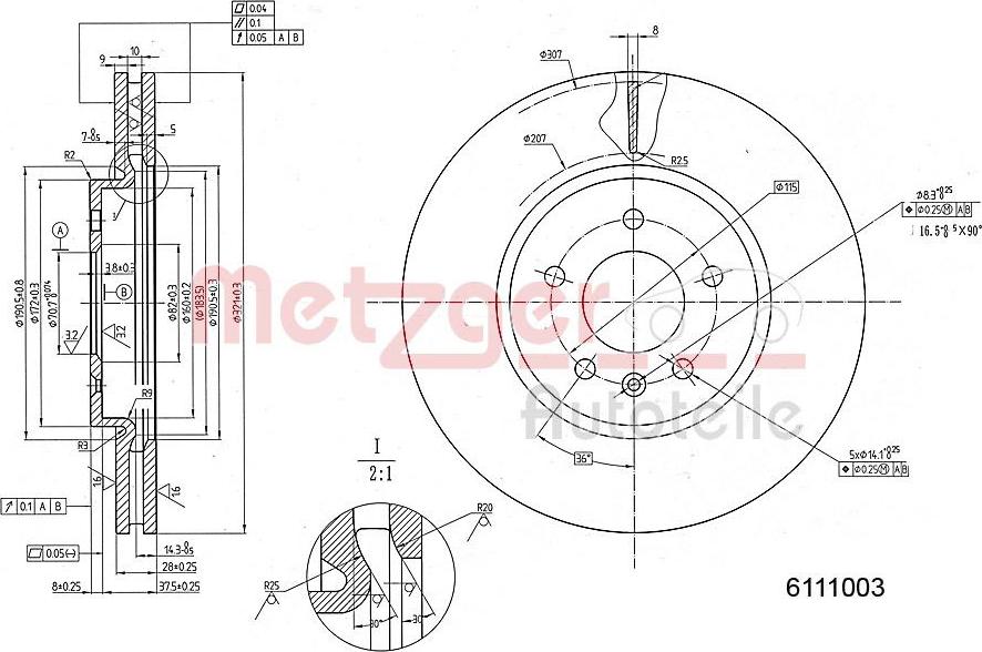 Metzger 6111003 - Əyləc Diski furqanavto.az