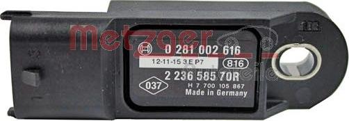 Metzger 0906117 - Sensor, suqəbuledici manifold təzyiqi furqanavto.az
