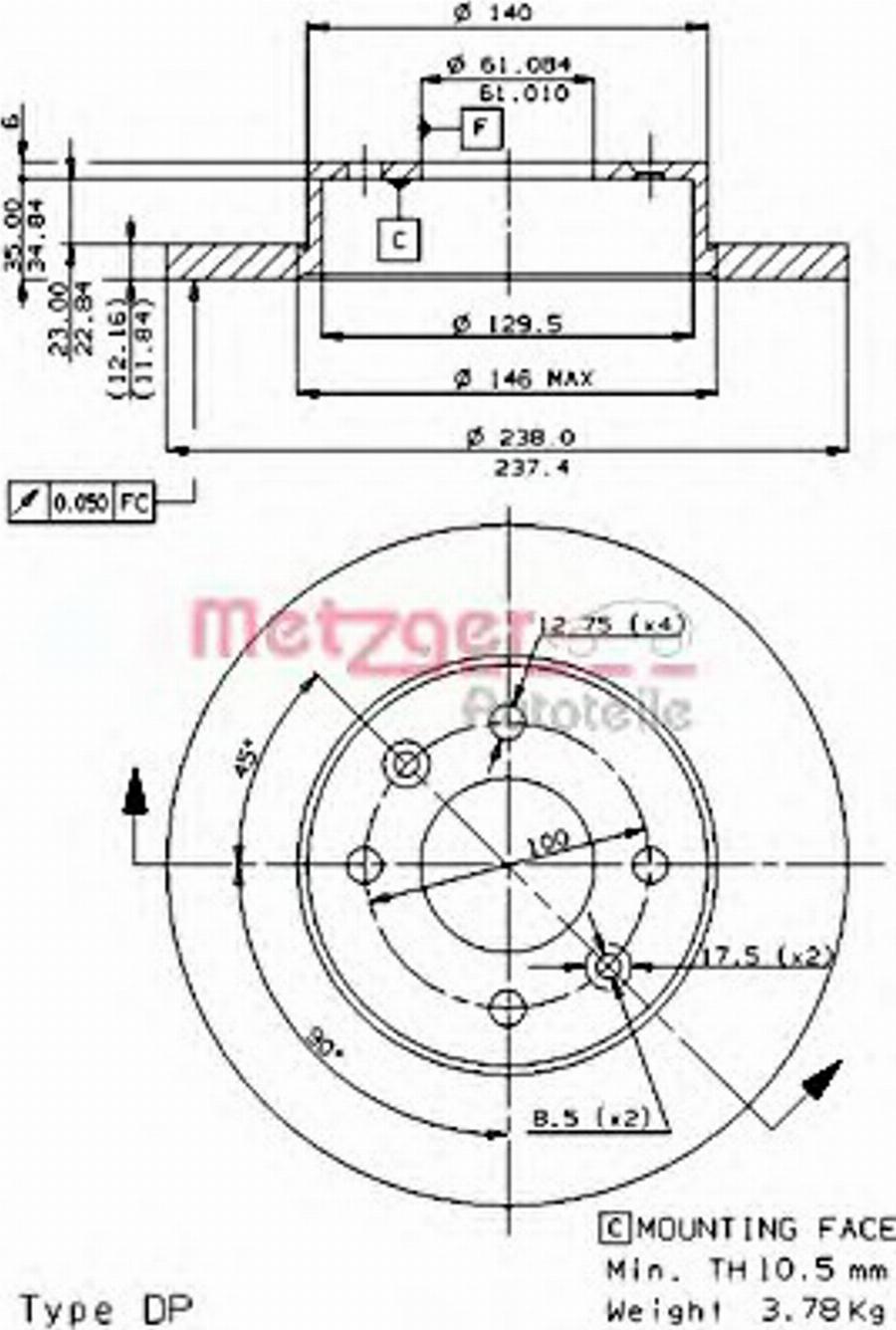 Metzger 14068E - Əyləc Diski furqanavto.az