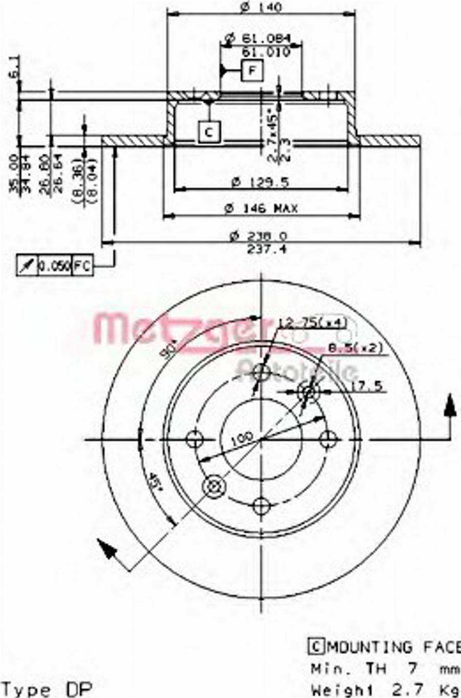 Metzger 14082 E - Əyləc Diski furqanavto.az