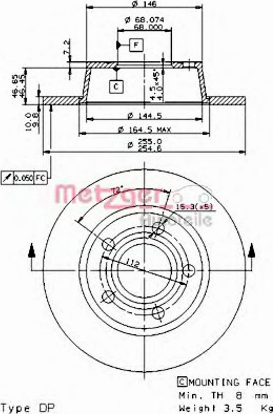 Metzger 14844V - Əyləc Diski furqanavto.az