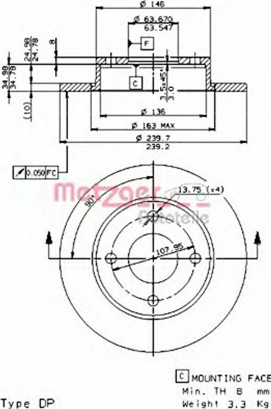 Metzger 14223E - Əyləc Diski furqanavto.az