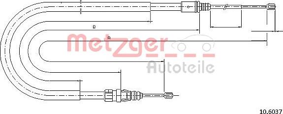 Metzger 10.6037 - Kabel, dayanacaq əyləci furqanavto.az