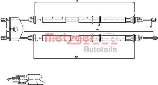 Metzger 11.5453 - Kabel, dayanacaq əyləci furqanavto.az