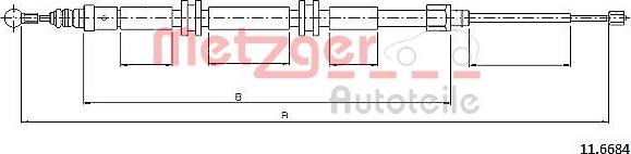 Metzger 11.6684 - Kabel, dayanacaq əyləci furqanavto.az