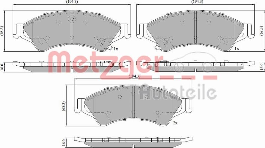 Metzger 1170946 - Əyləc altlığı dəsti, əyləc diski furqanavto.az