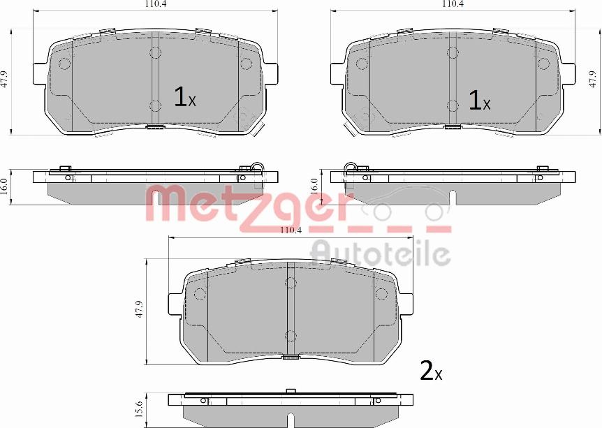 Metzger 1170914 - Əyləc altlığı dəsti, əyləc diski furqanavto.az