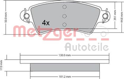 Metzger 1170499 - Əyləc altlığı dəsti, əyləc diski furqanavto.az