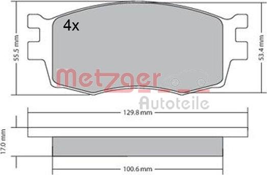 Metzger 1170441 - Əyləc altlığı dəsti, əyləc diski www.furqanavto.az