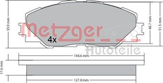 Metzger 1170443 - Əyləc altlığı dəsti, əyləc diski furqanavto.az