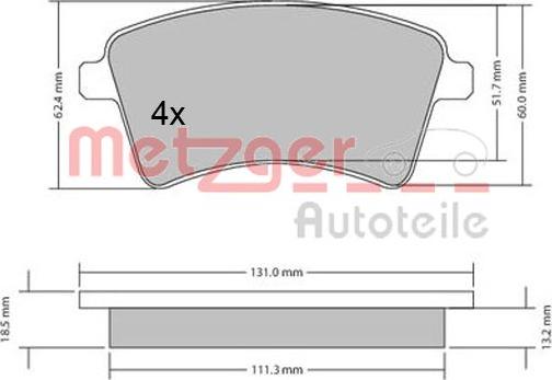 Metzger 1170467 - Əyləc altlığı dəsti, əyləc diski furqanavto.az