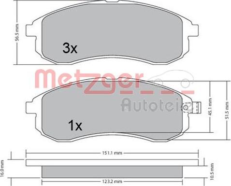 Metzger 1170406 - Əyləc altlığı dəsti, əyləc diski furqanavto.az