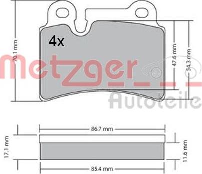 Metzger 1170408 - Əyləc altlığı dəsti, əyləc diski furqanavto.az