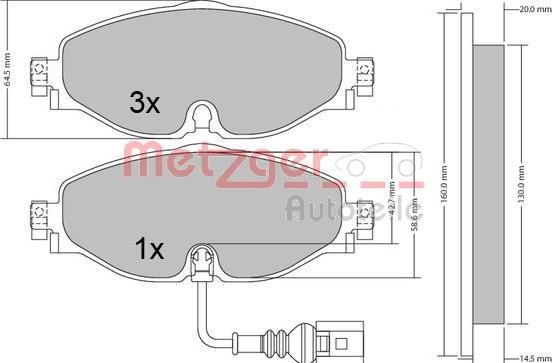 Metzger 1170411 - Əyləc altlığı dəsti, əyləc diski furqanavto.az