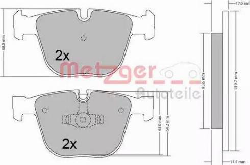 Metzger 1170421 - Əyləc altlığı dəsti, əyləc diski furqanavto.az