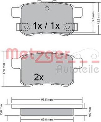 Metzger 1170593 - Əyləc altlığı dəsti, əyləc diski furqanavto.az