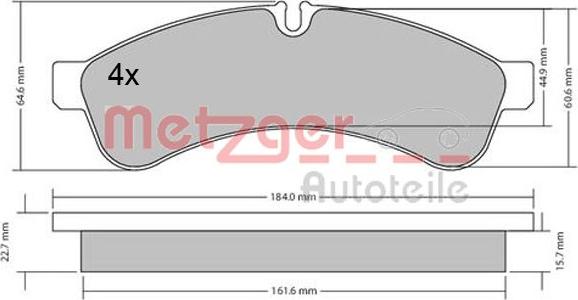 Metzger 1170544 - Əyləc altlığı dəsti, əyləc diski furqanavto.az