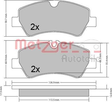 Metzger 1170545 - Əyləc altlığı dəsti, əyləc diski furqanavto.az