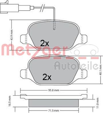 Metzger 1170555 - Əyləc altlığı dəsti, əyləc diski furqanavto.az