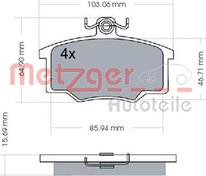 Metzger 1170566 - Əyləc altlığı dəsti, əyləc diski furqanavto.az