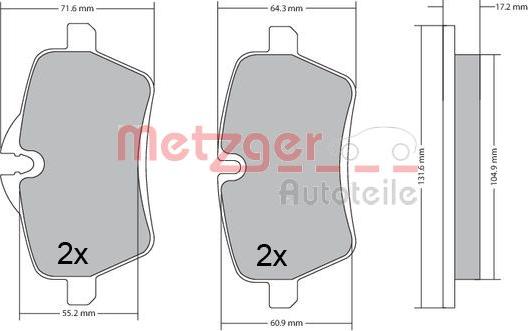 Metzger 1170561 - Əyləc altlığı dəsti, əyləc diski furqanavto.az