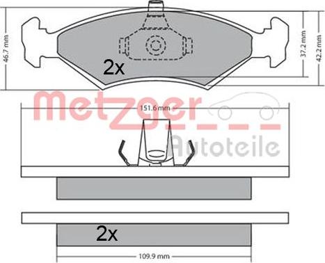 Metzger 1170568 - Əyləc altlığı dəsti, əyləc diski furqanavto.az