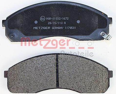 Metzger 1170501 - Əyləc altlığı dəsti, əyləc diski furqanavto.az
