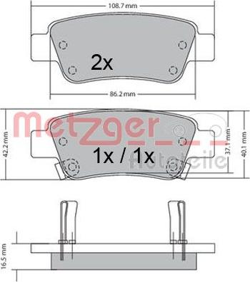 Metzger 1170508 - Əyləc altlığı dəsti, əyləc diski furqanavto.az