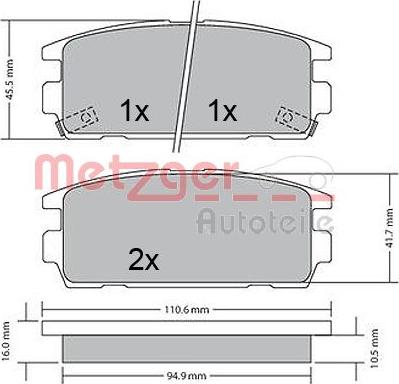 Metzger 1170585 - Əyləc altlığı dəsti, əyləc diski furqanavto.az