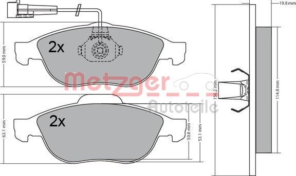 Metzger 1170582 - Əyləc altlığı dəsti, əyləc diski furqanavto.az