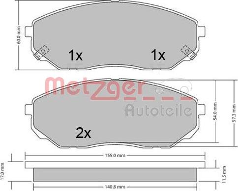 Metzger 1170539 - Əyləc altlığı dəsti, əyləc diski furqanavto.az