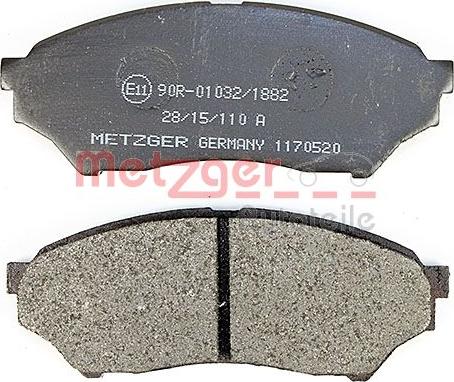 Metzger 1170520 - Əyləc altlığı dəsti, əyləc diski furqanavto.az