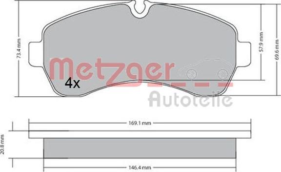 Metzger 1170521 - Əyləc altlığı dəsti, əyləc diski furqanavto.az