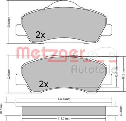 Metzger 1170690 - Əyləc altlığı dəsti, əyləc diski furqanavto.az