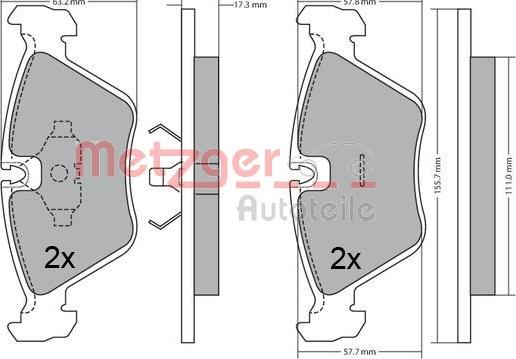 Metzger 1170643 - Əyləc altlığı dəsti, əyləc diski furqanavto.az