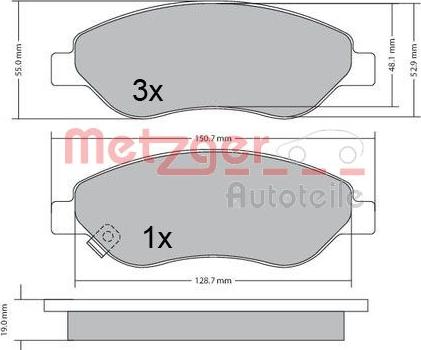 Metzger 1170655 - Əyləc altlığı dəsti, əyləc diski furqanavto.az