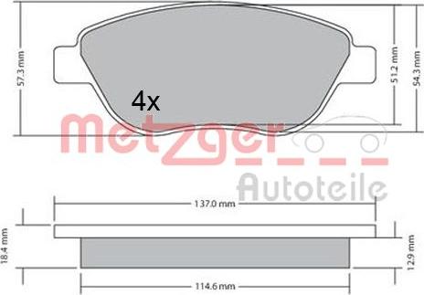 Metzger 1170651 - Əyləc altlığı dəsti, əyləc diski furqanavto.az