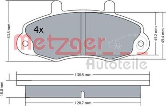 Metzger 1170604 - Əyləc altlığı dəsti, əyləc diski furqanavto.az