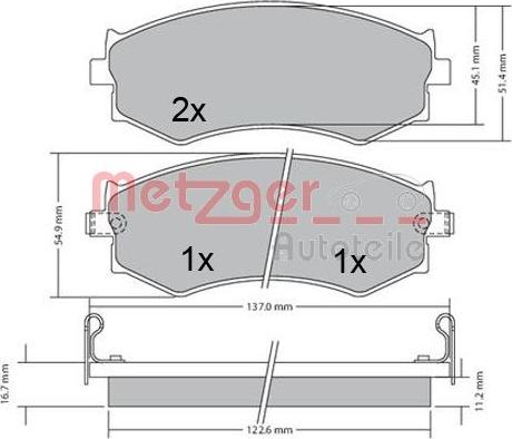 Metzger 1170603 - Əyləc altlığı dəsti, əyləc diski furqanavto.az