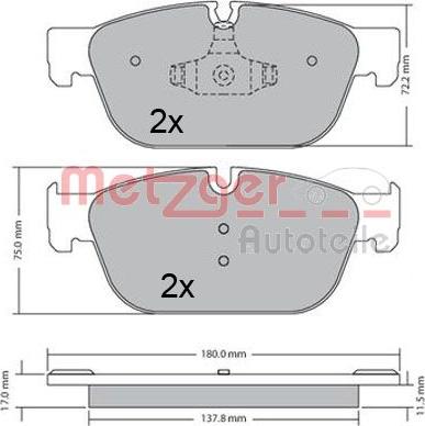 Metzger 1170619 - Əyləc altlığı dəsti, əyləc diski furqanavto.az